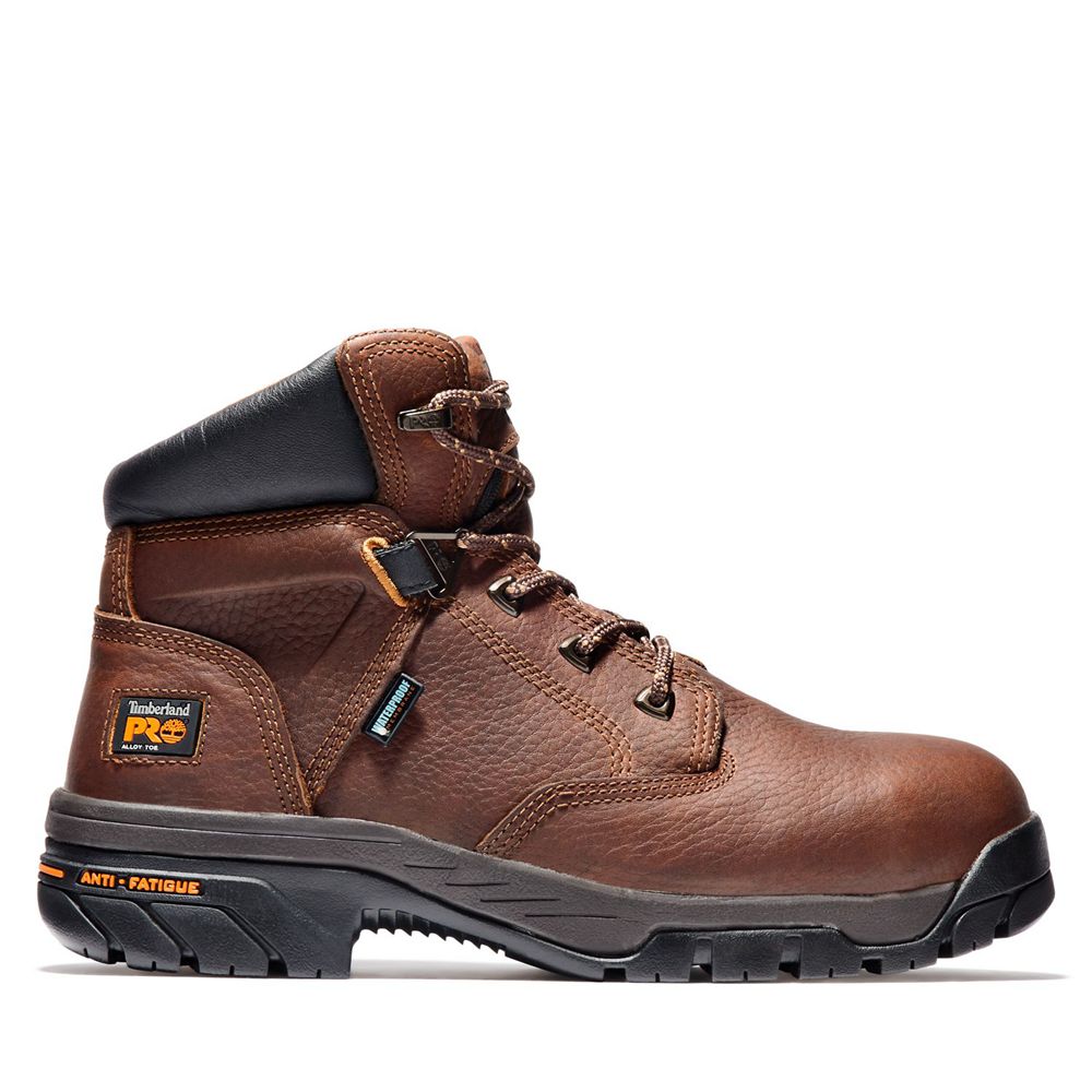 Timberland Μποτακια Εργασίας Ανδρικα Καφε - Pro® Helix 6" Alloy Toe - Greece 9481570-NW